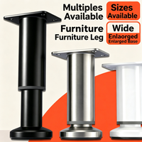 Pieds de support réglables en acier inoxydable pour meubles ; pieds de meuble ; rehausseurs de pieds de table ; pieds de canapé ; support TV ; table basse ; pieds de lit