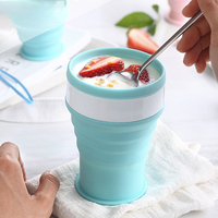 Vente chaude Bonbons Couleur Pliable Pet Bouteille D'eau Réutilisable Sans BPA Silicone Pliable Bouteilles D'eau pour Voyage