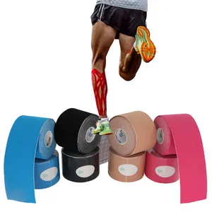 Material de algodão muscular cinesiologia esporte fita fita para construir músculos e sustentação do tornozelo, cintura, punho, cotovelo, na altura do joelho