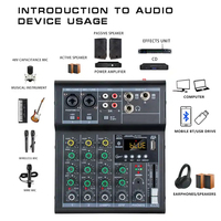 Console de mixage audio numérique mini USB 4 canaux Rayco Professional pour spectacles, cartes son et mixeurs Soundcraftt