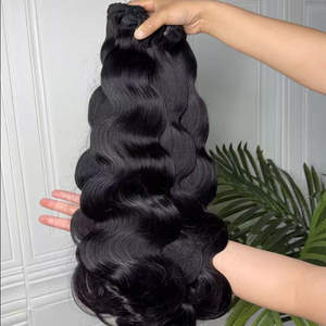 ผมแท้แบบ Double Drawn Body Wave สีดำธรรมชาติ แบบเป็นมัด ขายส่ง - Product Image 1