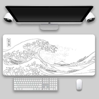 Tapis de souris XXL en caoutchouc naturel à motif vague océanique, surface lisse, antidérapant, personnalisable avec logo, écologique, pour le gaming – Vente chaude