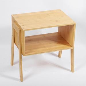 Scaffale impilabile in bambù a 2 livelli ripiano da comodino tavolino da tavolo supporto per <span class=keywords><strong>stampante</strong></span> tavolino - Product Image 1