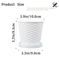 Plateau de pot de fleurs en résine plastique tressée durable avec trou de drainage, design traditionnel, pour orchidées d'intérieur, plantes grimpantes et succulentes
