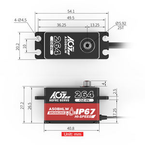 A50BHLW 19KG Caja de Motor sin Escobillas IP67 Impermeable Programable de Perfil Bajo para Coche RC de Derrape 1/10 - Product Image 4