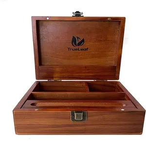 Boîte de rangement en bois avec plateau à roulement, fait à la main, personnalisée, Combo pour accessoires organiques, offre spéciale