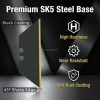 Couteau DIY OEM YUEYAO Y60T05 61x19mm, épaisseur 0,6mm, noir, revêtement titane, bord droit, anti-rouille, manche plastique SK5, 6 000 par boîte