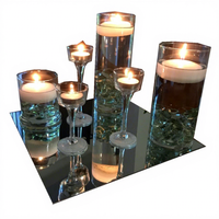 Plateau de table rond en verre de luxe de haute qualité pour centres de table de mariage, 8 à 12 pouces