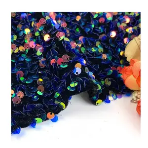 Высокоплотное бархатное женское текстильное дизайнерское роскошное платье из блестящей ткани с блестками 5 мм