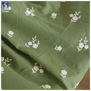 Tissu en coton brodé élégant YX709, broderie florale blanche artisanale sur un tissu doux 30% <span class=keywords><strong>lin</strong></span> 70% coton ramie - Product Image 3