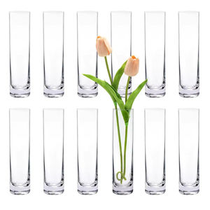 Venta al por Mayor de Fábrica: Jarrones de Vidrio Cilíndricos Transparentes, Multiusos para Velas Flotantes y Flores Individuales, Decoración para Centros de Mesa de Boda - Product Image 2