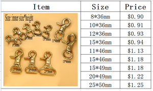 Alta qualidade Latão Bag Fechos lagosta Swivel snap mosquetão Trigger Clips Fastener <span class=keywords><strong>Gripper</strong></span> Solid Brass Snap Hook - Product Image 6