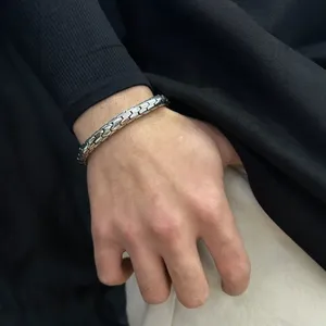 Bracelet en <span class=keywords><strong>argent</strong></span> sterling S925 pour homme, design géométrique, <span class=keywords><strong>argent</strong></span> thaïlandais vintage, <span class=keywords><strong>pierre</strong></span> naturelle certifiée, cadeau idéal - Product Image 2