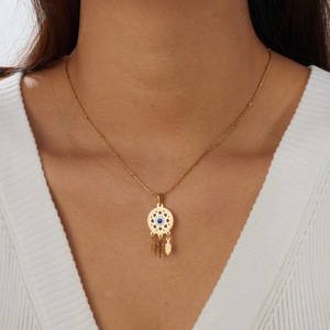Flower Pendant Necklace Stainless Steel Pave Setting Daily Wear Gift - Product Image 2