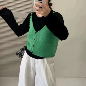 <b>Women's</b> Knitted Camisole Vest White Gray Red Green Yellow Black Micro Elasticity Polyester Layered Top Spring Casual Style - Product Image 2