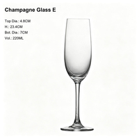 Verres à champagne en gros, formes variées, flûtes à pied transparentes pour mariages, fêtes et bars