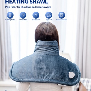 Portable <b>Electric</b> Neck Shoulder <b>Heating</b> <b>Pad</b>, Fast <b>Heating</b> & Soft Fabric for Muscle Relaxation - Product Image 5