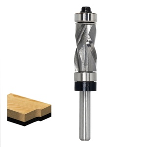 Fresa de compresión para enrasar con rodamientos superior e inferior, corte ascendente y descendente para recortar madera con plantillas y patrones - Vástago de 1/4 pulgada - Product Image 1