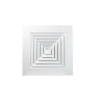 Diffuseur d'air d'évacuation Ventech pour système CVC, ODM/OEM, en aluminium, 4 voies, diffuseur d'air de plafond carré