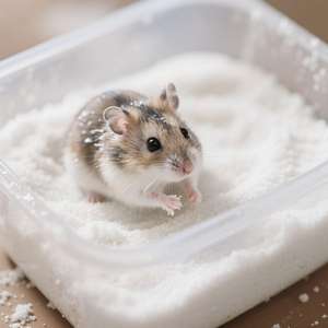 Arena de baño de hámster con infusión de manzana para gatos desechable ecológica para ayudar a detener la picazón - Product Image 1