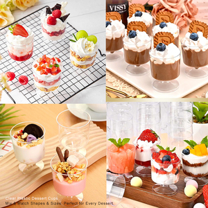 ภาชนะใส่ของหวานพลาสติกแบบใช้แล้วทิ้งขนาดเล็กหลากหลายรูปแบบสำหรับไอศกรีม พุดดิ้ง เจลาตินา พาร์เฟต์ อาหารเรียกน้ำย่อย แบบกำหนดเองได้ - Product Image 2