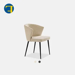 FINNNAVIANART estilo italiano minimalista casual balcón con pies de metal lujoso moderno cuero de vaca Silla de comedor