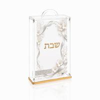 Porte-allumettes en acrylique transparent personnalisé, en forme de Hamsa, avec motif horizontal strié, couleur Teal Amber, pour insertion de point de croix