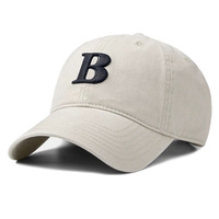 Gorra de béisbol de algodón transpirable e impermeable de 6 paneles con letras estilo coreano, versátil, para cabeza grande, modelo 2026