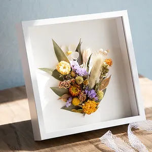 Wooden Dried Flower Photo Frame Shadow Box Display Case For Decorative