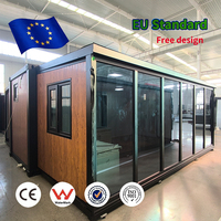 Maison conteneur en acier extensible de 20 pieds, fabriquée en Chine, avec salle de bain, cuisine et 1 chambre, préfabriquée pour usage extérieur, prix de gros