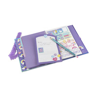 Ensemble de papeterie pour journal, carnet d'activités Magic Mail Licorne avec papiers à lettres, autocollants et crayon à paillettes pour filles