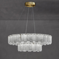 Nordique post-moderne minimaliste salon suspension en laiton hôtel villa lumière luxe espagnol naturel albâtre lustre