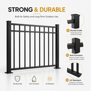 Valla <span class=keywords><strong>de</strong></span> Acero Galvanizado Resistente para Piscina, Valla Moderna <span class=keywords><strong>de</strong></span> Privacidad y Seguridad para Piscina y Jardín - Product Image 4