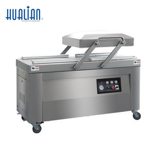 HVC-610S/2B Hualianメーカースーパーマーケット工業用チキンプラスチックダブル真空チャンバーシーラー包装包装機 - Product Image 3