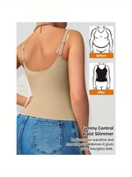 Couleur unie Lady Compression Sous-vêtements Respirant pour la peau Débardeur à bretelles pour femmes avec coussin de poitrine en stock