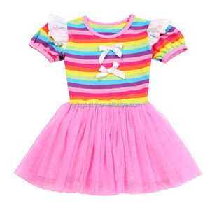 Vestido de Verano con Cuello Redondo y Diseño de Capas de Tul para Niñas Yiying, Tejido Transpirable para Fiestas - Product Image 1