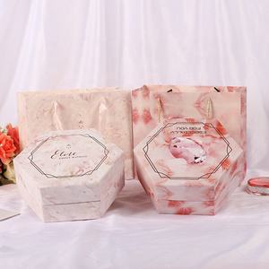 Elegante Scatola Esagonale per Bomboniere, Confezione <span class=keywords><strong>Regalo</strong></span> per Gioielli con Stampa 'Sweet Witness', Scatola in Cartone per Amanti - Product Image 4