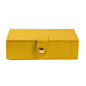 Boîte d'emballage et <span class=keywords><strong>de</strong></span> rangement pour bijoux en cuir jaune <span class=keywords><strong>de</strong></span> Guangzhou, pour bracelets et colliers, avec logo personnalisé, directement <span class=keywords><strong>de</strong></span> l'usine - Product Image 3