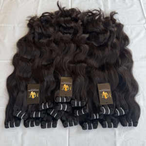 Paquets de cheveux humains naturels ondulés, vendeur de cheveux raides et bouclés, paquets de cheveux bruts brésiliens - Product Image 2