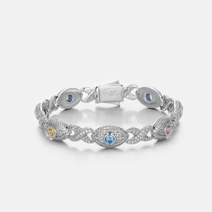 Premium 925 Sterling <b>Silver</b> VVS Moissanite Cuban Link <b>Bracelet</b> Custom Fit Hip Hop Chain Jewelry for <b>Men</b> and Women - Product Image 2