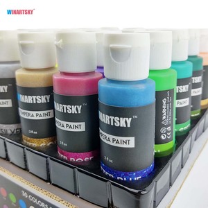 Juego de Pintura <span class=keywords><strong>Tempera</strong></span> Lavable de 30 Colores y 60 ml con 3 Pinceles para Niños, Pintura para Manualidades - Product Image 3