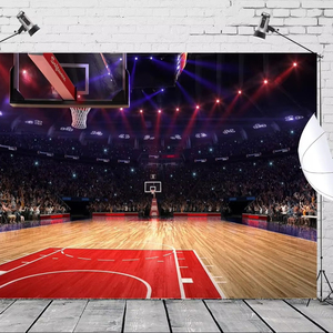ไฟฉากหลังผ้าสำหรับเวทีบาสเก็ตบอลของตกแต่งสำหรับงานเลี้ยงวันเกิดงานถ่ายภาพสตูดิโอสินค้าใน7x5ft ตามสั่ง - Product Image 1