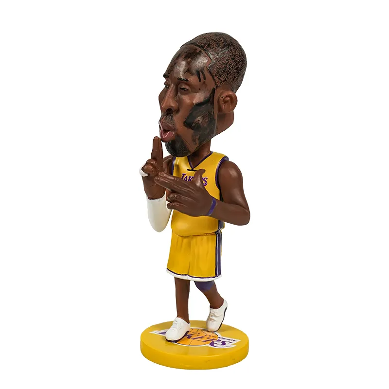 Profissional personalizado resina bobble cabeça ornamentos jogador de basquete balançando sua cabeça boneca tabletop ornamento como lembrança presente