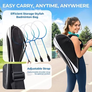 Ensemble de raquettes de <span class=keywords><strong>badminton</strong></span> légères G5 comprenant 2 raquettes et 1 sac de transport, <span class=keywords><strong>kit</strong></span> de <span class=keywords><strong>badminton</strong></span> pour <span class=keywords><strong>jeu</strong></span> en plein air, pour adultes, familles et débutants - Product Image 6