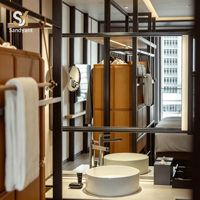 Meubles d'hôtel modernes, mobilier de chambre de luxe pour hôtel 5 étoiles, ensembles de meubles de chambre d'hôtel sur mesure, ensemble de lit en bois pour chambre d'exemple
