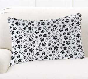 In ấn gối tùy chỉnh Thiết kế gối trường hợp in ấn ném gối Bìa chó bàn chân và xương chân in - Product Image 1