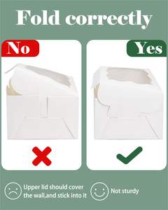 Boîtes à pâtisserie noires avec fenêtre 6x6x3 pouces, épaisses et robustes, pour macarons, pâtisseries et biscuits, pour boulangeries - Product Image 4