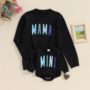 Trajes orgánicos a juego para mamá <span class=keywords><strong>y</strong></span> bebé, sudaderas personalizadas para mamá <span class=keywords><strong>y</strong></span> yo, trajes a juego familiares, mamá <span class=keywords><strong>y</strong></span> bebé sostenibles - Product Image 2