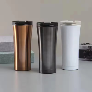 Stainless Steel Tumbler Vacuum Insulated <b>Double</b> <b>Wall</b> Travel <b>Mug</b> With Lid Minimalist Design Copper Black White Colors - Product Image 1