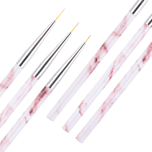 Ensemble de 3 pinceaux à ongles à paillettes effet marbre, manche en plastique, poils Kolinsky, pour acrylique, outils à marque privée - Product Image 3